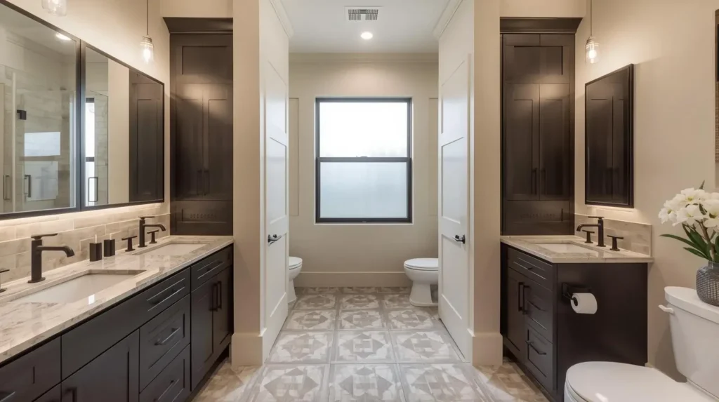 Remodeled Jack and Jill Bathroom in Austin Home
