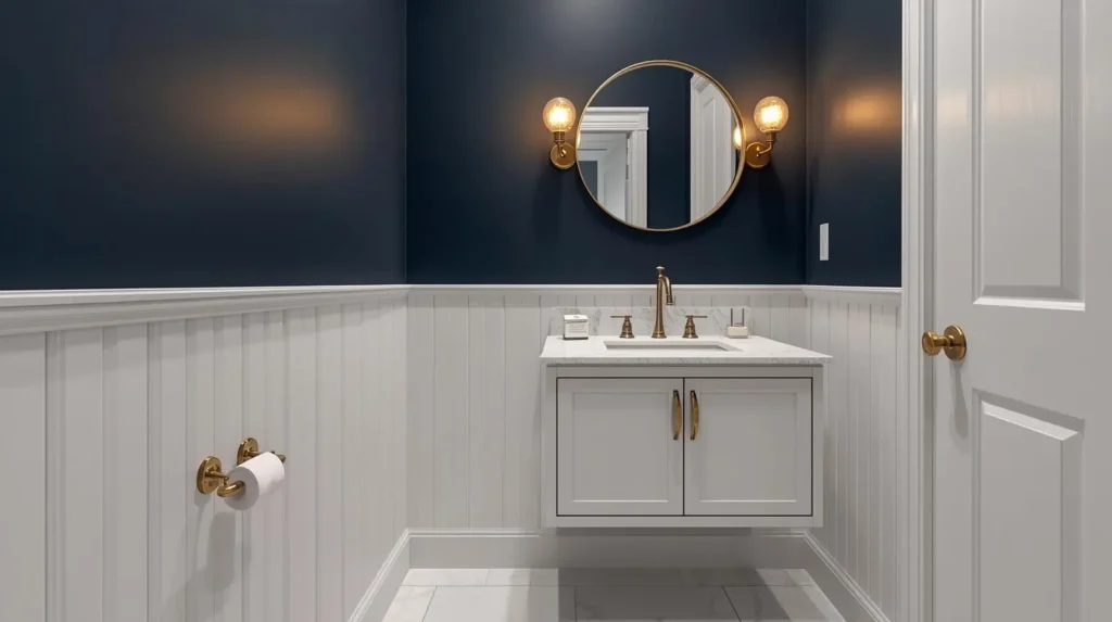Bold Accent Wall in Modern Powder Room Design