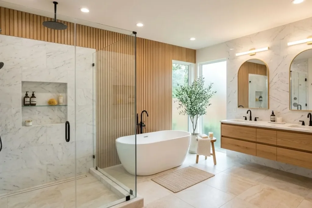 bathroom remodeling project in Austin TX with modern design and premium finishes