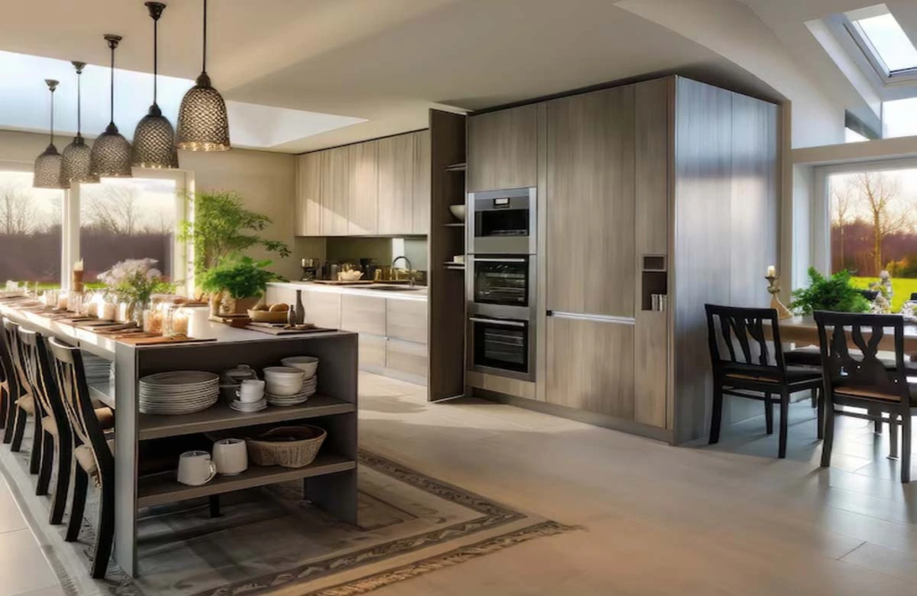 Explore luxury open kitchen and dining designs that blend natural light and functionality—ideal for your kitchen and bath remodeling in Austin.