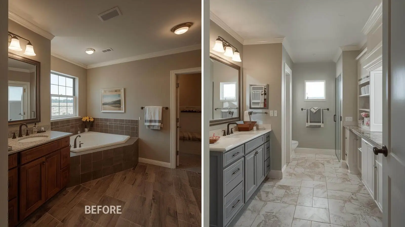 90s Bathroom Remodel Before and After in Austin Homes